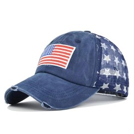 Unisex American Flag Hat Vintage Embroidery Washed Distressed Cotton Baseball Cap Adjustable USA Outdoor Baseball Hat Dad Hat