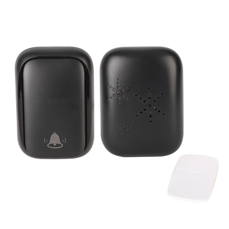 Black Self Powered Wireless Doorbell No Wiring Punching Outdoor Welcome