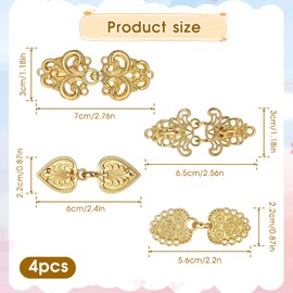 Dimeho Vintage Pullover Swirl Clip Pack of 4 Pullover Clips Cape Clips for Dress Retro Cardigan Clip Cape Pullover Cardigan Scarf Clips Scarf Collar Closure Dress Shirt Brooch Scarf Clip (Silver