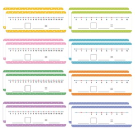 Lachilly Addition & Subtraction Number Line Dry Erase Cards Math Manipulatives Board for Kids Students Classroom Home Write and Wipe 3.46" x 10.5", 8Pcs for 0-10, 8Pcs for 0-20