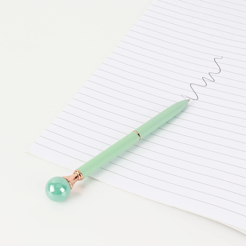 Meyaus 6 Pieces False Pearl Decoration Twist Metal Ballpoint Pen