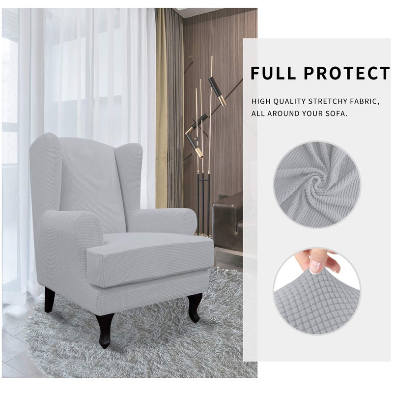 Easy-Going Stretch Wingback Chair Sofa Slipcover 2-Piece Sofa Cover Furniture