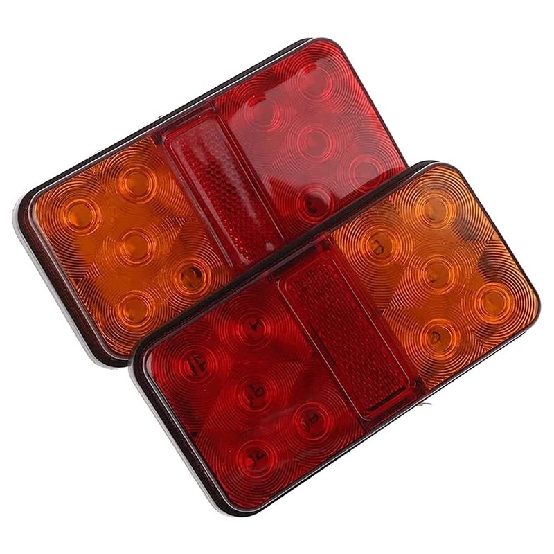 2Pcs 12V 10LED Waterproof Truck Trailer Truck Tail Light Car