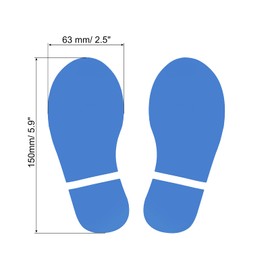 PATIKIL 150x63mm Footprint Floor Stickers 4 Pairs PVC Large Shoes Footprint Floor Wall Stair Stickers for Home Classroom Decoration Sky Blue