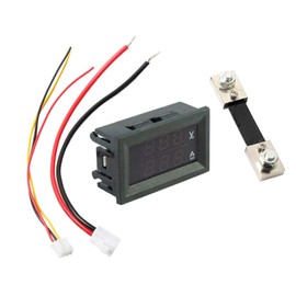 Artudatech 4x Digital Voltmeter Ammeter Current Voltage Tester DC4-30V Powered Voltmeter Voltmeter Digital Multimeter DC0-100V 100A+ Shunt Resistor DC Shunt Voltage Current Measuring Meter