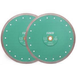 FACHLICH Diamond Porcelain Saw Blade,2pcs 10"/250MM Super Thin Dry Wet Cutting Disc with X Teeth Turbo Mesh Rim,for Ceramic Tile Porcelain Granite Marbles