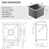 13 Stainless Undermount Bar Sink, 13 x 15 Inch Under