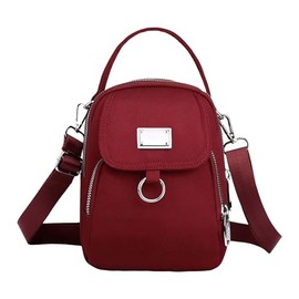 QUINTRA Women's Canvas Bag Atmosphere Mom Bag Crossbody Fabric Multi-Compartment Shoulder Bag Holiday Gifts, red, A