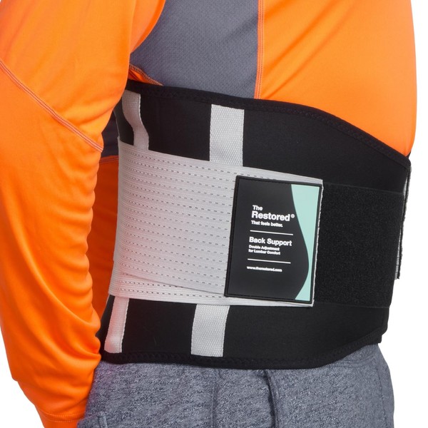 Neoprene Back Support Belt Supports Lumbar Area - Relieves Back Pain Adjustable Compression Suitable for Men and Women - Back Strap for Straight Posture (XL)