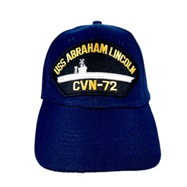 EAGLE CREST USS Abraham Lincoln CVN-72 Embroidered Patch Cap Baseball Hat Strapback Navy Blue