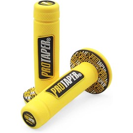 Motorcycle Handle Bar Grips, 7/8 inch (22mm-24mm), Non-Slip Gel Design for Dirt Bike, Scooter, Racing (Yellow)