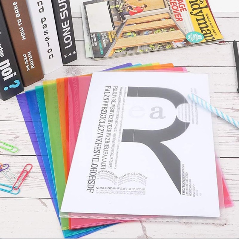 A4 Clear Plastic Folders,30 Pcs A4 Plastic Sleeves Wallets 6