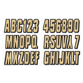 Hardline Products Series 320 Factory Matched 3-Inch Boat & PWC Registration Number Kit, Brown/Black - BRBLK320