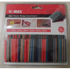 ToolUSA 48 Piece Colorful Plastic Wedge Set | Sizes 1-6mm | Durable Leveling & Stabilizing Tools | Multi-Color | Multi-Use for Home & Workplace