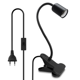 E27 Clamp Lamp Holder with 240 cm Cable 360° Adjustable Flexible Gooseneck Clamp Light with Switch Lamp Holder with Clip Clamp Lamp with Plug LED Bed Lamp Clamp Light Bedroom