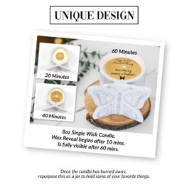 Pavilion Gift Company - in Loving Memory of Cherished Mother - 8 oz Wax Reveal Secret Surprise Message Single-Wick Jasmine Scented Butterfly Candle Bereavement in Memory Memorial Gift Funeral Present