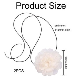2 choker collar flower necklace flower choker necklace flower chain fabric flower necklaces large rose flower necklace fashionable retro large flower collar tie necklace women neck accessories