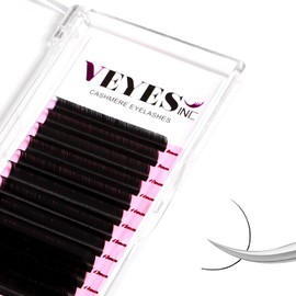 VEYES Cashmere Individual Lash Extensions 0.03-0.20 B/C/CC/D/J/M Curl 8-20mm Mixed & Single Length Volume Eyelashes Tray, Matte Black, Professional Supplies for Lash Techs(0.05 CC 8-16mm)