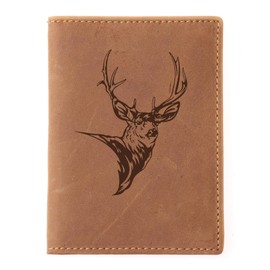 Green Burry Vintage Men's Leather Credit Card Holder ID Wallet Brown 12X9X1 cm