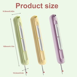 3 Pack Upgraded 2-in-1 Automatic Needle Threading and Seam Separating Tool, Stretchable Pluggable Multifunctional Sewing Tool for Hand Sewing Kits, Knitting, Cross Stitch, Needlepoint, Thread