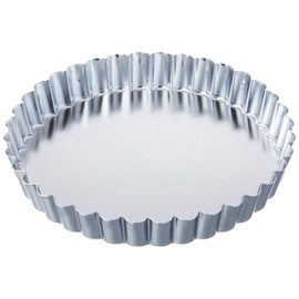 968 Tiger Crown Tart Shape, Silver, 5.5 x 0.7 inches (140 x 18 mm), 140 Steel, Chrome Plated, Round, Pull Out Bottom