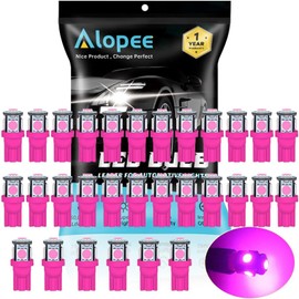Alopee 30 Pack 194 Led Light Bulb Purple DC 12V 193 Led Bulb 5050 5SMD Replacement for T10 158 168 198 W5W 2825 Car License Plate Door Courtesy Step Lights