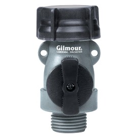 Gilmour Full Flow Garden Hose Shut Off Valve, Rust Proof Single Water Shut Off Valve, Gray