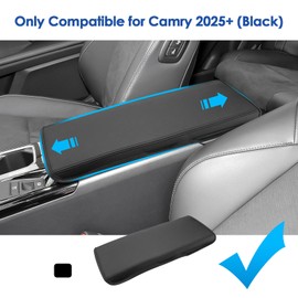 Coleya 2025 Camry Accessories Center Console Cover for Toyota Camry (LE/SE/XLE/XSE), Waterproof &Comfy Leather Camry Console Armrest Cover 2025 T oyota Camry Accessories (Leather)