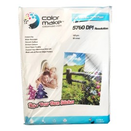 Papel Fotográfico Autoadhesivo Color Make Tamaño A4 100 Hojas Color Blanco