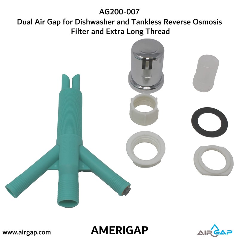 Dual Air Gap for Dishwasher and Tankless Reverse Osmosis Filter