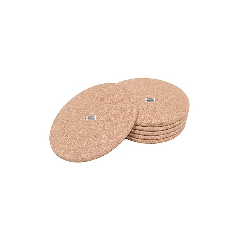 SaatSaa 6 x Cork Coaster Trivet - Heat Resistant Pads