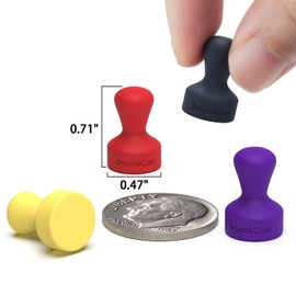 SMART&COOL Silicone Fridge Magnets, Anti Scratch Push Pin Magnets, Refrigerator Magnets, Thumbtack Magnets for Fridge, Dry Erase Board, Whiteboard, Office, Classroom, School (10 Pack, Multi)