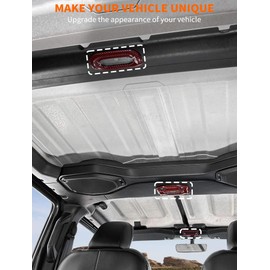 Savadicar Red Carbon Fiber Interior Accessories - Dome Light Trim Set for 2018-2023 Jeep Wrangler JL JLU 4XE & Gladiator JT - Premium Texture Interior Decor Upgrade Option, 3-Piece