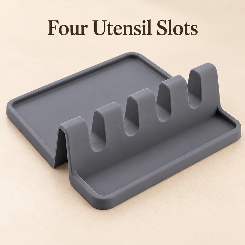 Silicone Spoon Rest for Kitchen Countertops – Non-Slip Utensil Holder