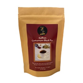 Organic Saffron Organic Ginger Herbal Tea - for better health and wellness (Pack of 2, Saffron Cardamom Black Tea)