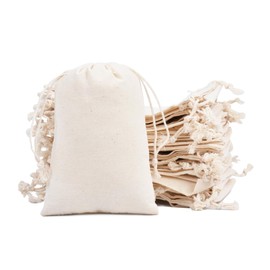 gobyhumm 50 Pieces Muslin Bags Cotton Drawstring Bags Sachet Bag for Home Supplies （4 * 6"）