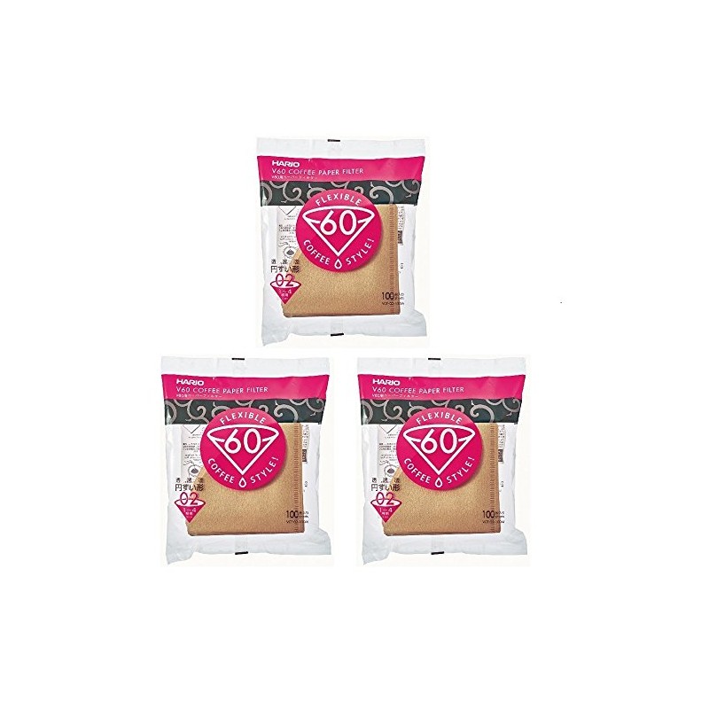 Hario V60 Papier-Kaffeefilter, Größe 02-3 - 100 Stück (insgesamt 300