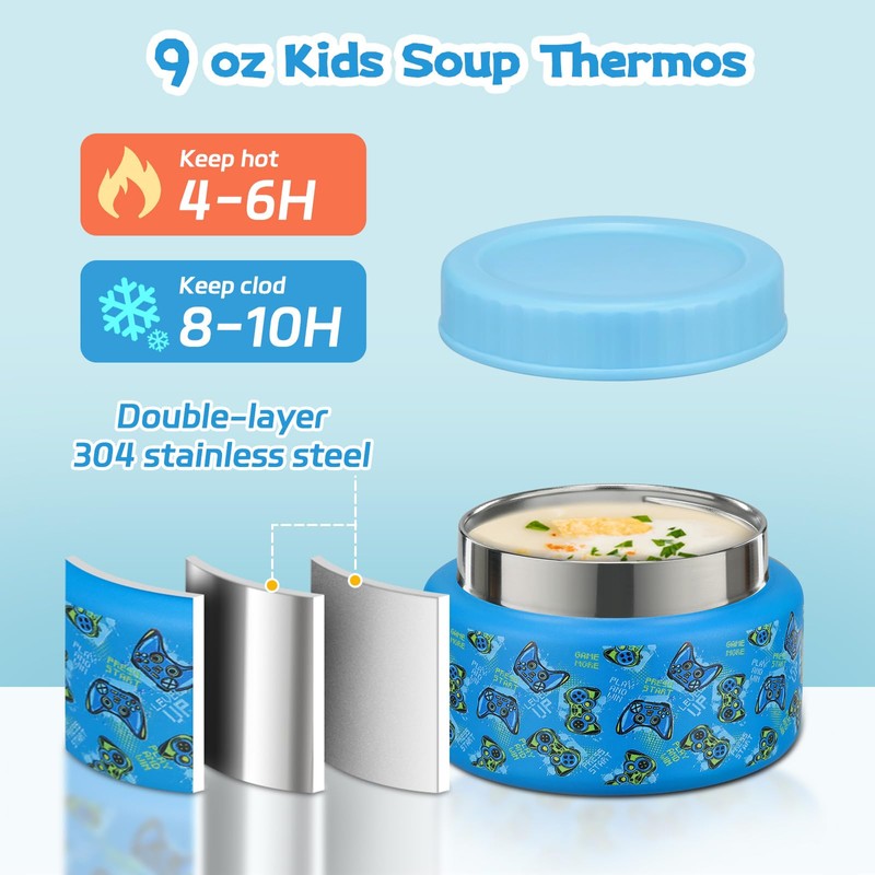 BEAQUEE Bento Lunch Box Kids and 9oz Soup Thermos –