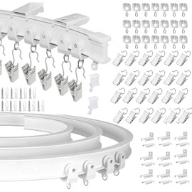 STAYOUNG Juego De Rieles Para Cortinas - Riel De Cortina De Techo,Barra De Ventana Flexible, Riel Adecuado para Cortinas Curvas Rectas, decoración del hogar(3 metros)