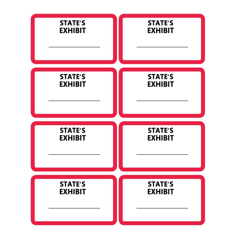 500 Pcs Legal Exhibit Label Stickers - 0.875 x 1.5