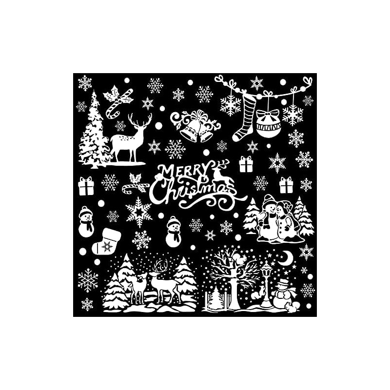 DERAYEE Decorative Stickers for Christmas Window Static Stickers White Pack
