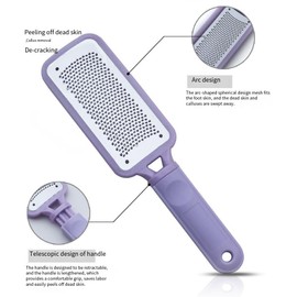 Colossal Foot File - The Original Stainless-Steel Foot Scraper, Dead Skin/Callus Remover for Feet, Foot Scrubber, Pedicure Tools for Salon-Quality Foot Care (Red and Black, One size)