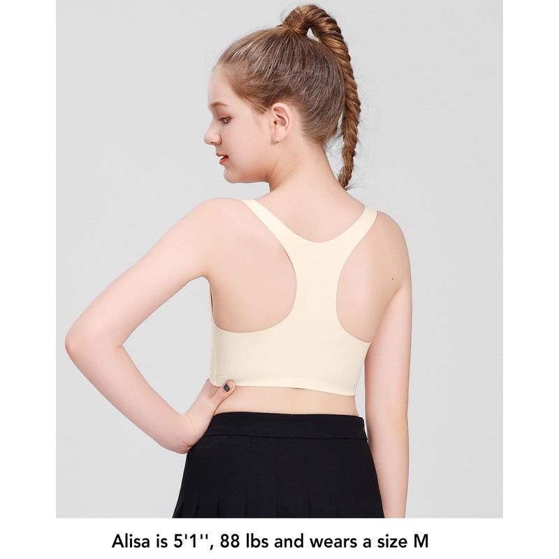 SALIA GIRL Training Girls Bras for Teens 10-16 Racerback Seamless