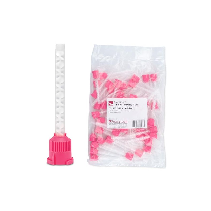 Practicon HP Universal Mixing Tips, Pink 5.2mm, Pack of 48