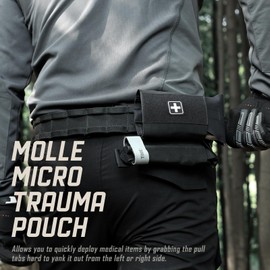 LIVANS Molle IFAK Micro Trauma Pouch, Tactical First Aid Belt IFAK Bag Medical EMT Emergency Survival Med Pouch Small EDC Portable Pack with Tourniquet Hammock for Duty Belt Vest Hunting