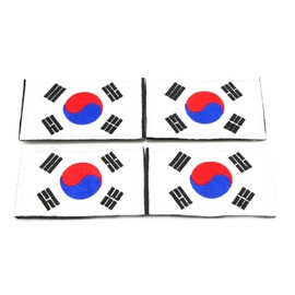 Naissant Set of 4 South Korea Flag South Korea Flag Patch Embroidered Armband Patch Velcro Hangul Korean Military Patch Airsoft/Bag/Cap and So On Patch