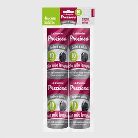 La Briantina Ricariche Adesive per Spazzola Levapelucchi – 4 Rotoli da 10 m – Ricambi Rullo ø 4,8 x 10 cm – Per Abiti, Tessuti, Divani, Rimozione Peli e Polvere – Compatibili con Manici Standard