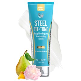 SteelFit Firming Body Lotion - Contouring & Skin Tightening Cream for Body - Firm & Tone Cellulite Remover for Legs Belly & Saggy Skin - Nourishing & Soothing with Shea & Cocoa Butter - Bubbly Bliss