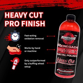 Renegade Products USA Pro Red Liquid Metal Polish - Heavy Cut Aluminum Metal Polish High Luster on Rims, Wheels, Tanks, Bumpers, Aluminum & Stainless Steel 24 Oz Bottle