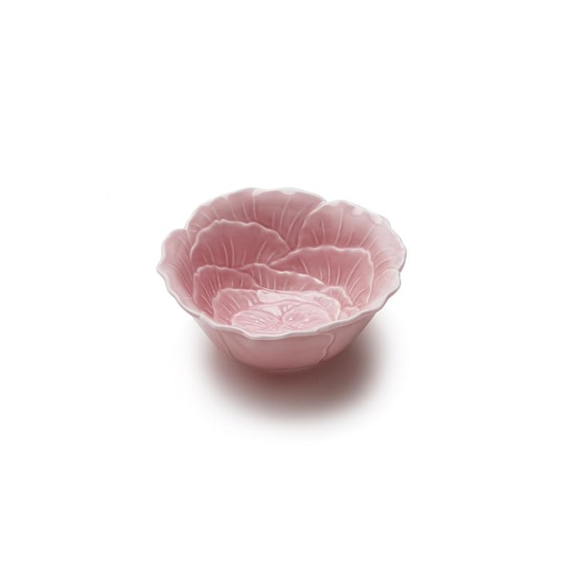 Two's Company Flower Tidbit Bowl, 6-inches Diameter, Porcelain, Pink, Set
